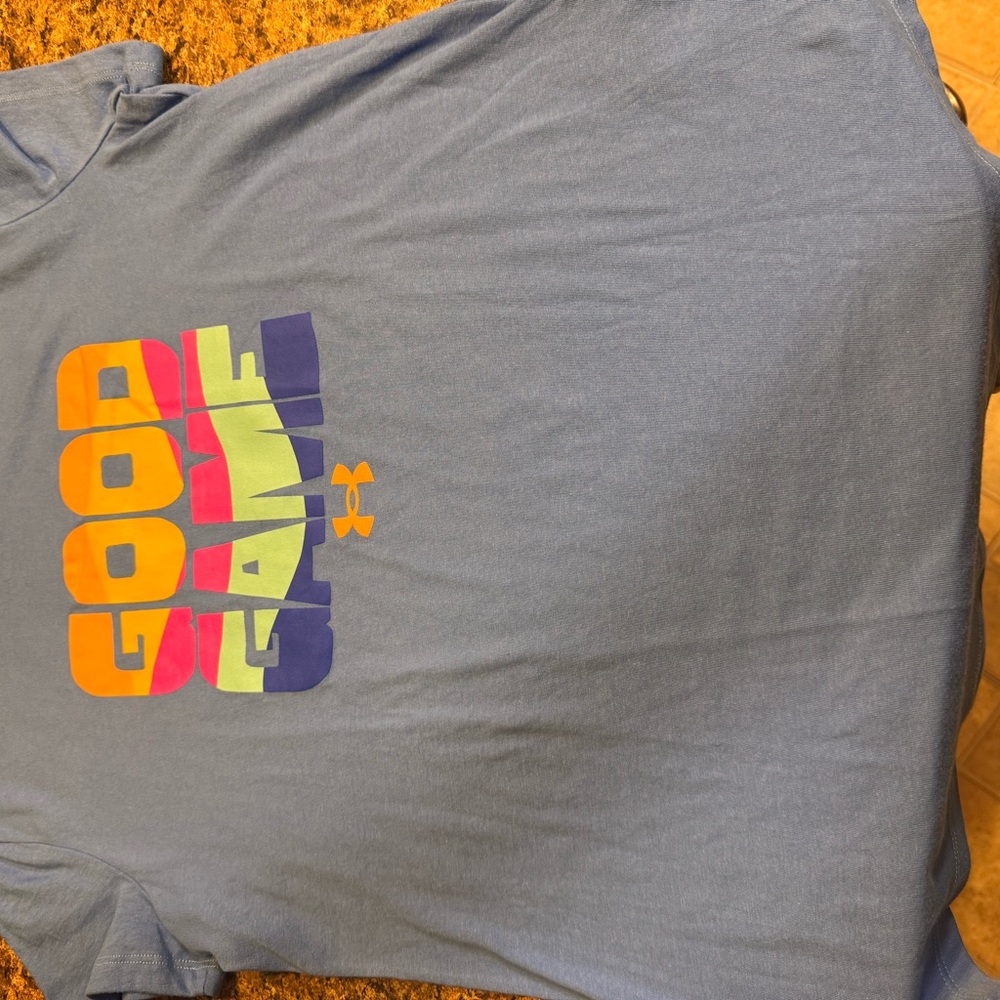 Under Armour Gray and Orange Short Sleeve Tee